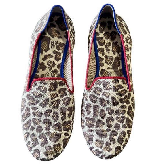 Rothy's Flats Size 10 The Loafer in Mocha Spot Leopard Slip On Mobwife Edgy - Picture 3 of 8